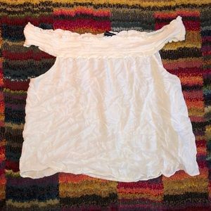 American Eagle White Off-The-Shoulder Top